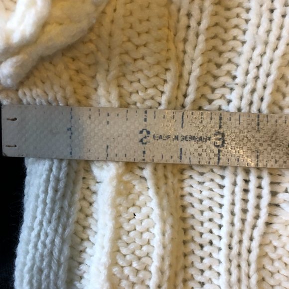 Vintage Chunky Knit, Gorgeous Warm Mock Neck Cream Sweater- Temporarily Altered - Picture 10 of 12